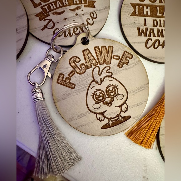 Hand crafted Wood Engraved Keychains buyers choice of 1 - Picture 2 of 8